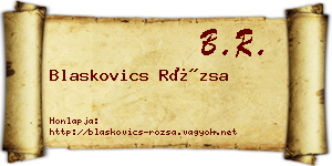 Blaskovics Rózsa névjegykártya