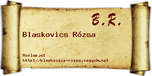 Blaskovics Rózsa névjegykártya