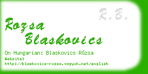 rozsa blaskovics business card